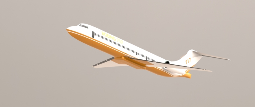 020--波音717-200飞机模型3D图纸 Solidworks设计