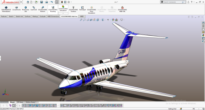 037--湾流G280公务机飞机模型3D图纸 Solidworks设计