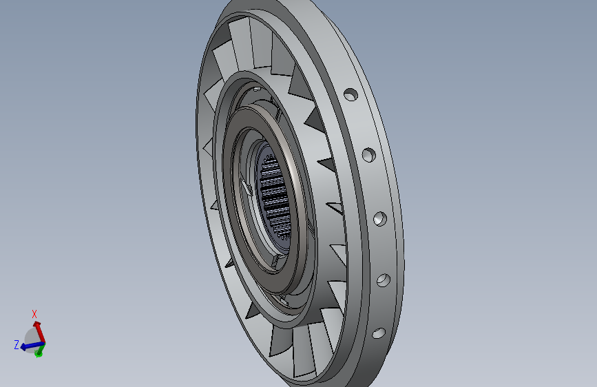 070--torque converters变矩器3D数模图纸 Solidworks设计 主视图