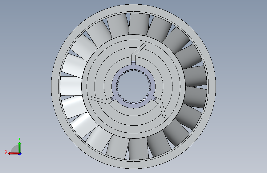 070--torque converters变矩器3D数模图纸 Solidworks设计 背面视图