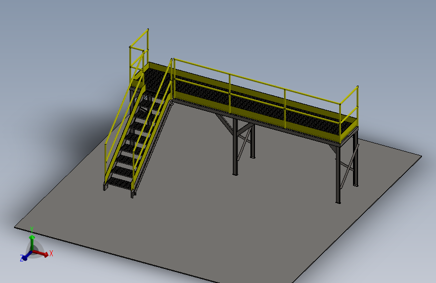 148--维修平台工厂设备维护平台3D图纸 Solidworks设计