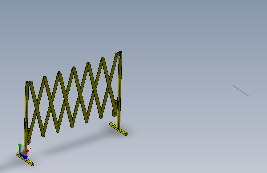 175--AKZONOBEL伸缩栅栏门栅栏模型3D图纸 Solidworks设计