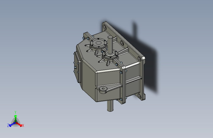 028--gearbox一级圆柱齿轮箱设计图纸 CATIA三维图 附STP 工程图 英文说明文档