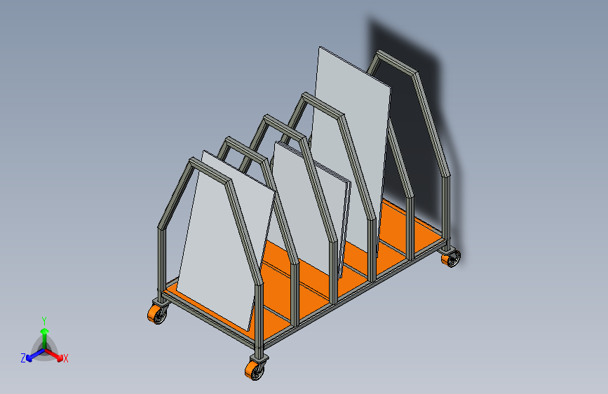 014glass-trolley玻璃手推车3D数模图纸 IGS格式