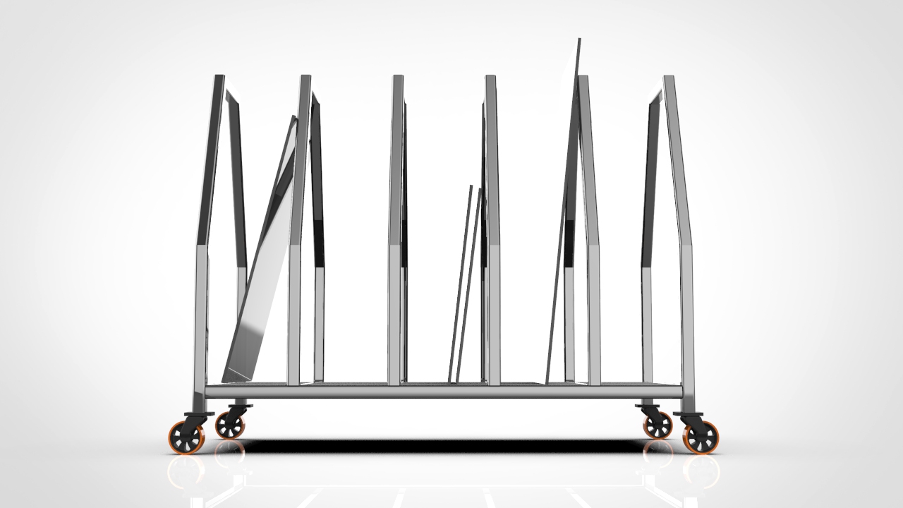 014glass-trolley玻璃手推车3D数模图纸 IGS格式