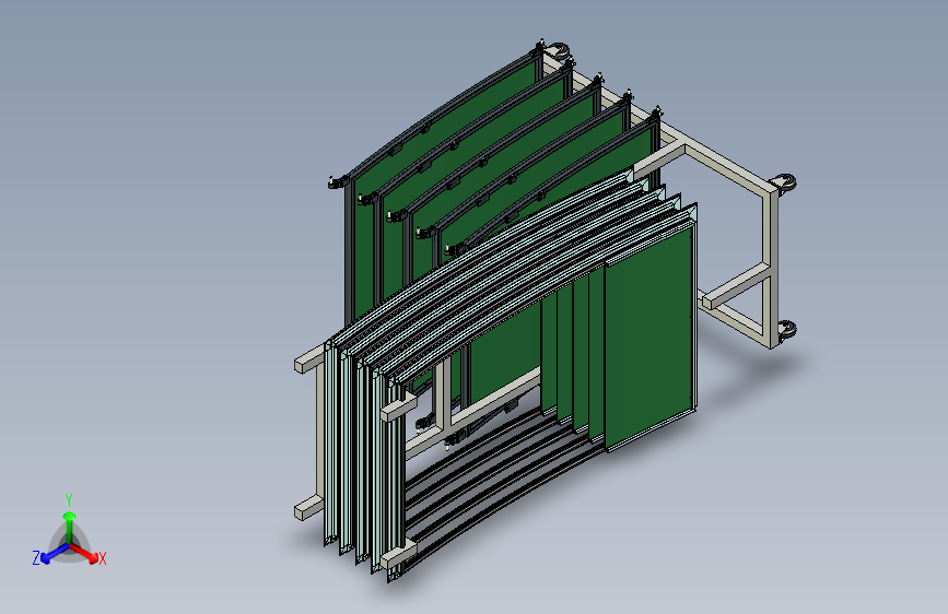 013680x1200x2050挡风玻璃支架拖车3D图纸 INVENTOR设计 附STP IGS