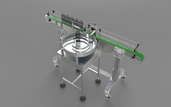 023玻璃瓶输送台（输送机）3D模型图纸 SOLIDWORKS设计 附bip渲染图