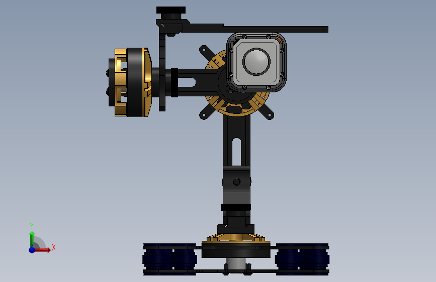 无人机用橡胶球减振云台的多轴稳定云台带小型相机_SOLIDWORKS 2020_模型图纸下载 – 懒石网