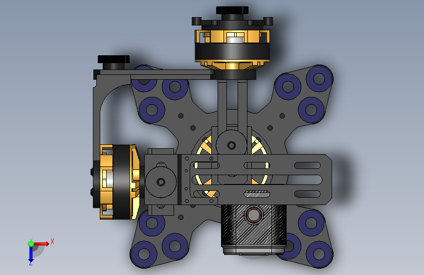 无人机用橡胶球减振云台的多轴稳定云台带小型相机_SOLIDWORKS 2020_模型图纸下载 – 懒石网