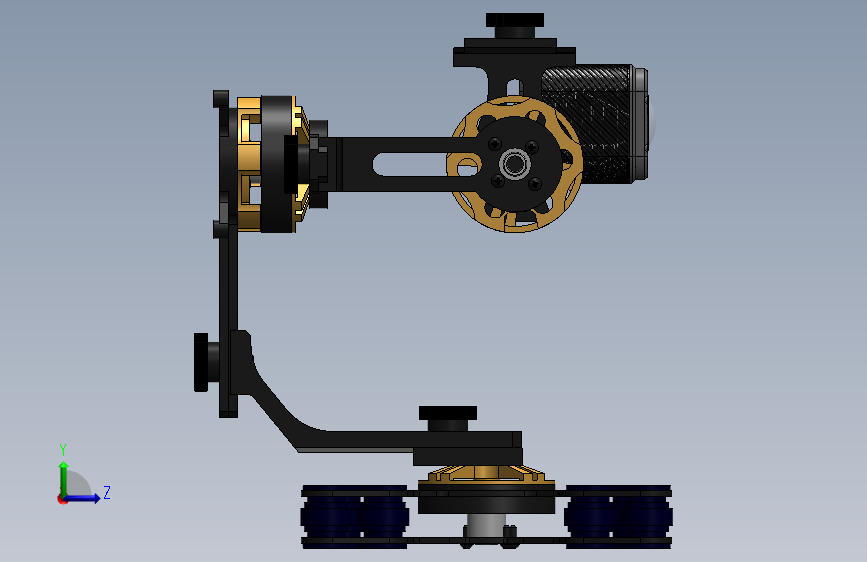 无人机用橡胶球减振云台的多轴稳定云台带小型相机_SOLIDWORKS 2020_模型图纸下载 – 懒石网