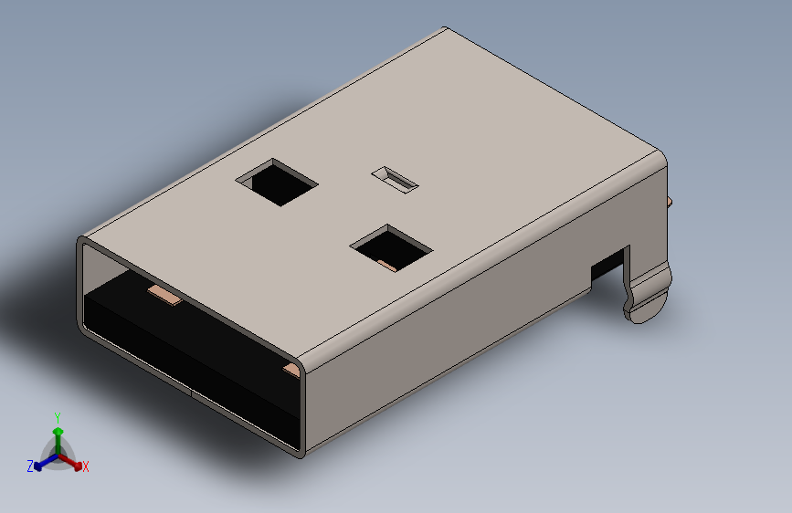 USB Type A Connectors SMDSMT USB连接器_SOLIDWORKS 2021_模型图纸下载 – 懒石网