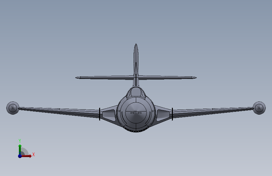 格鲁曼 F9F 黑豹飞机 正面视图