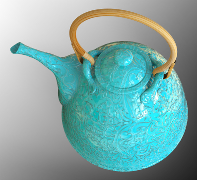 刻花茶壶