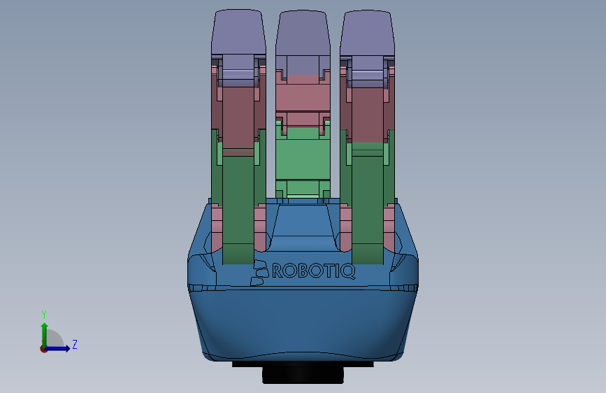 044 三指自适应机器人手爪夹持器3图纸 Solidworks设计 附step Solidworks 2017 模型图纸下载 懒石网