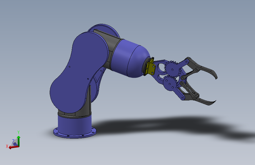 078--robot arm二爪夹持机械臂简易演示结构3图纸 Solidworks设计