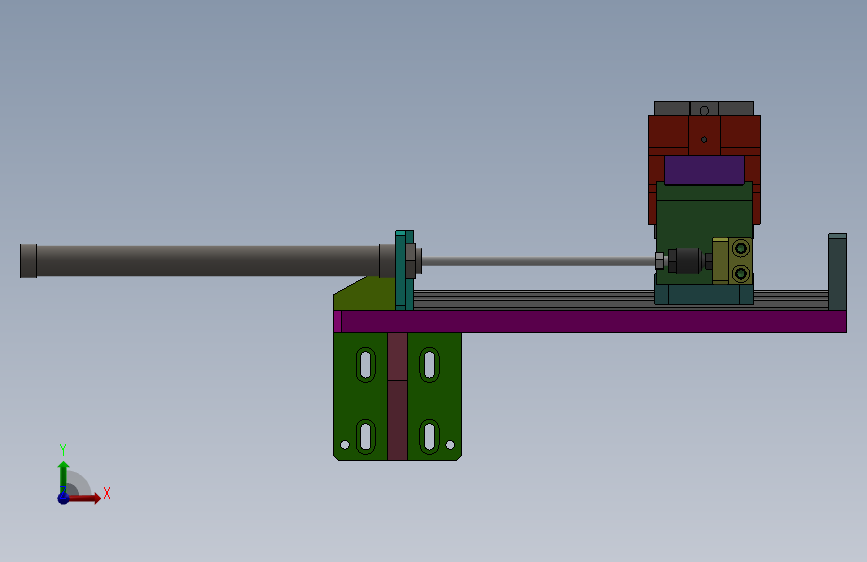 113--气缸机械手取放料夹取产品机构图 Solidworks设计 正面视图