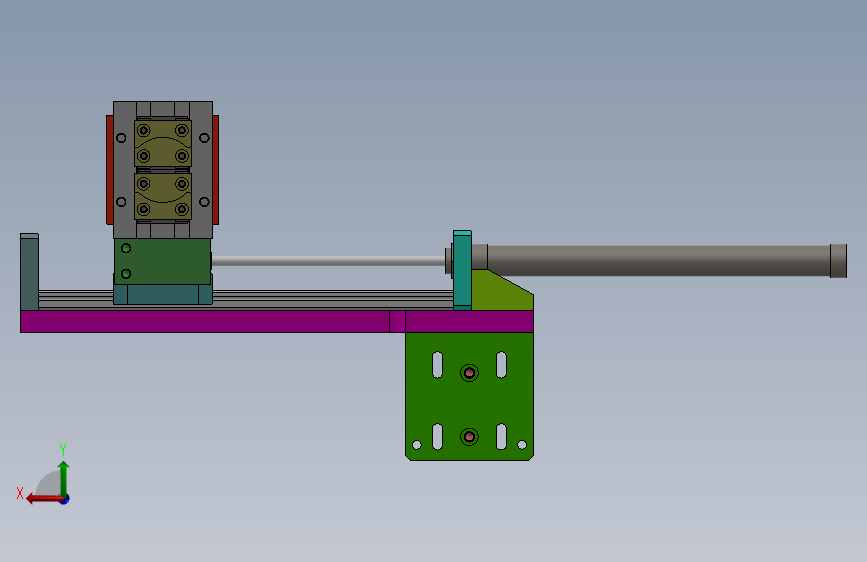 113--气缸机械手取放料夹取产品机构图 Solidworks设计 背面视图