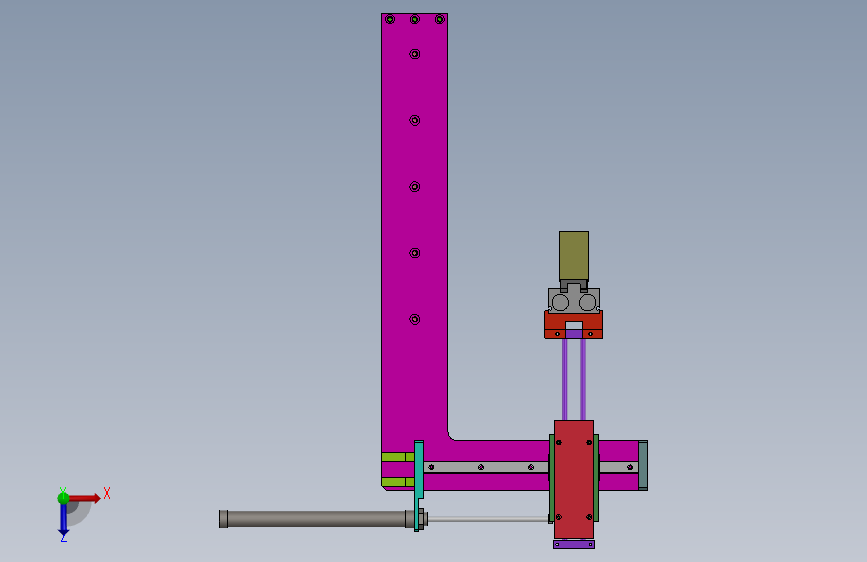 113--气缸机械手取放料夹取产品机构图 Solidworks设计 俯视图