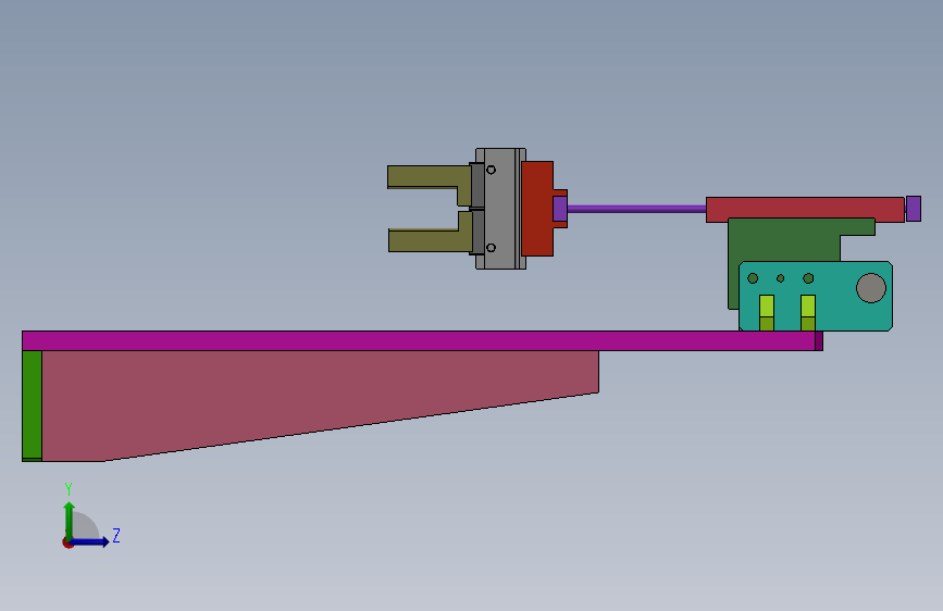 113--气缸机械手取放料夹取产品机构图 Solidworks设计 左侧视图