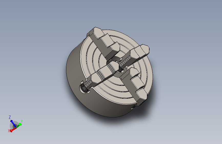 146--four-jaw-chuck四爪卡盘3图纸 Solidworks设计