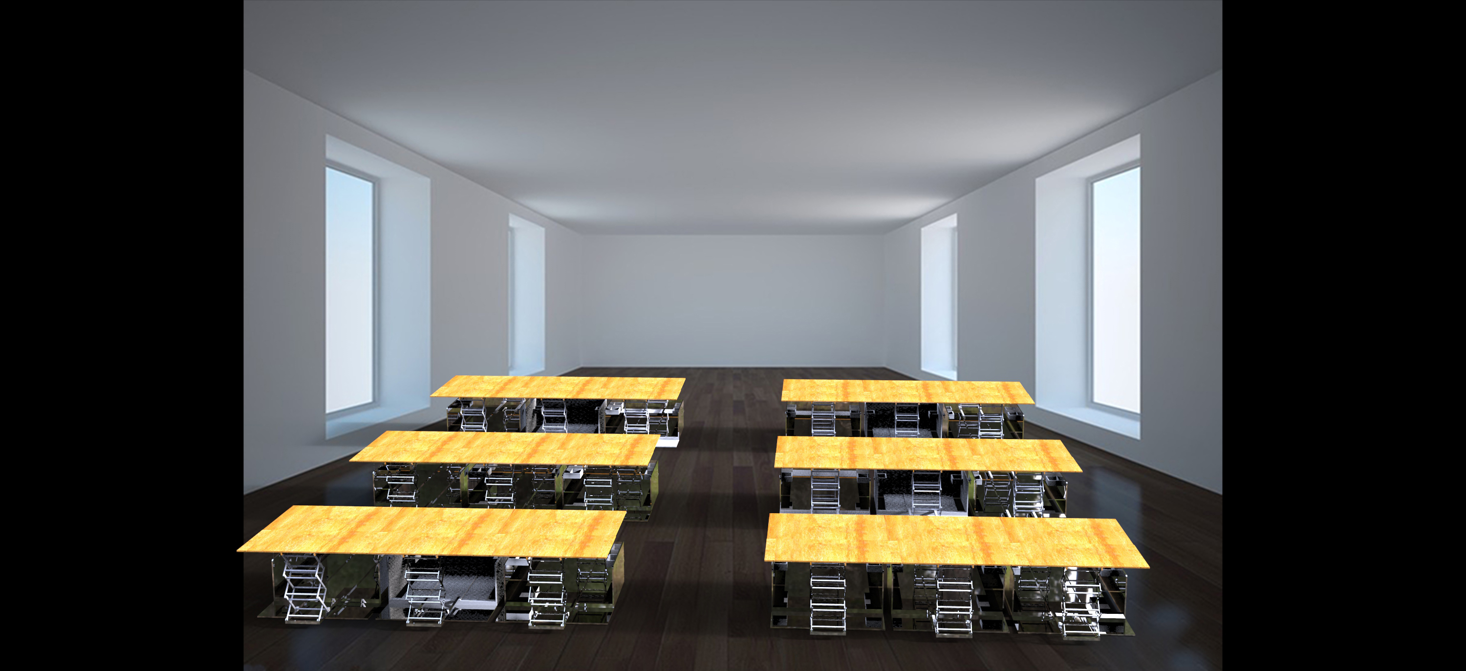 模块化多功能实验室一体化桌椅