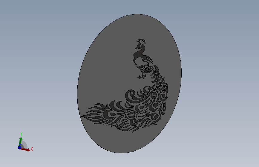 孔雀贴纸设计模型