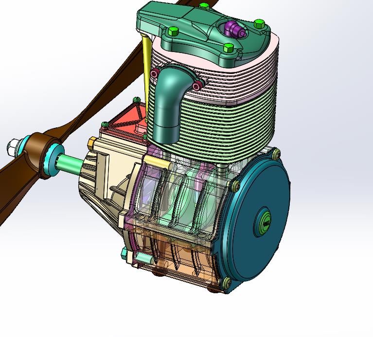 汽油单缸固定翼飞机引擎