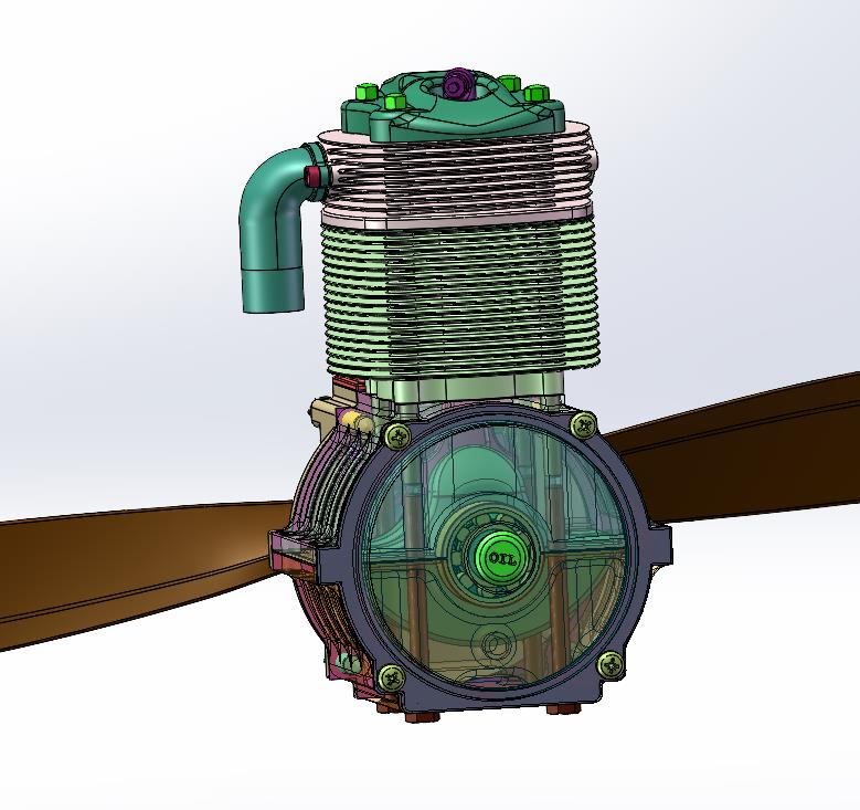 汽油单缸固定翼飞机引擎