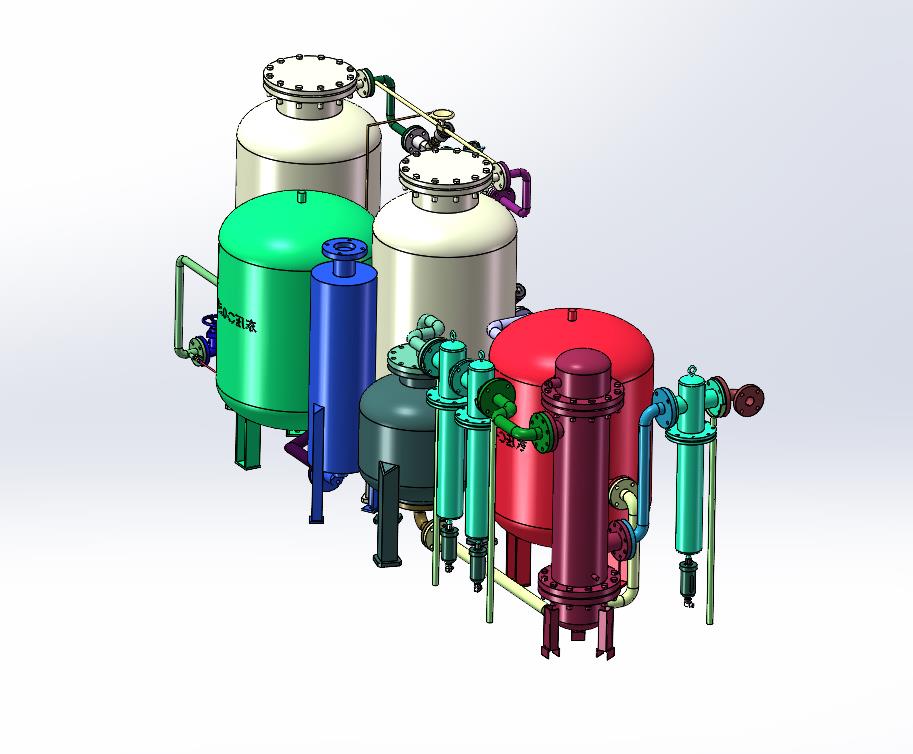 吸附活性炭塔三道过滤储气罐