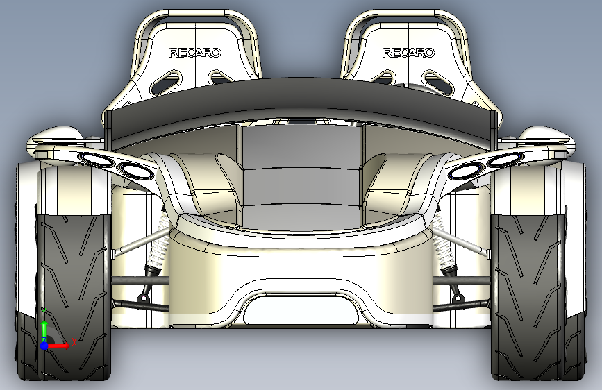 acr-evolution-car-3d STP STL 正面视图