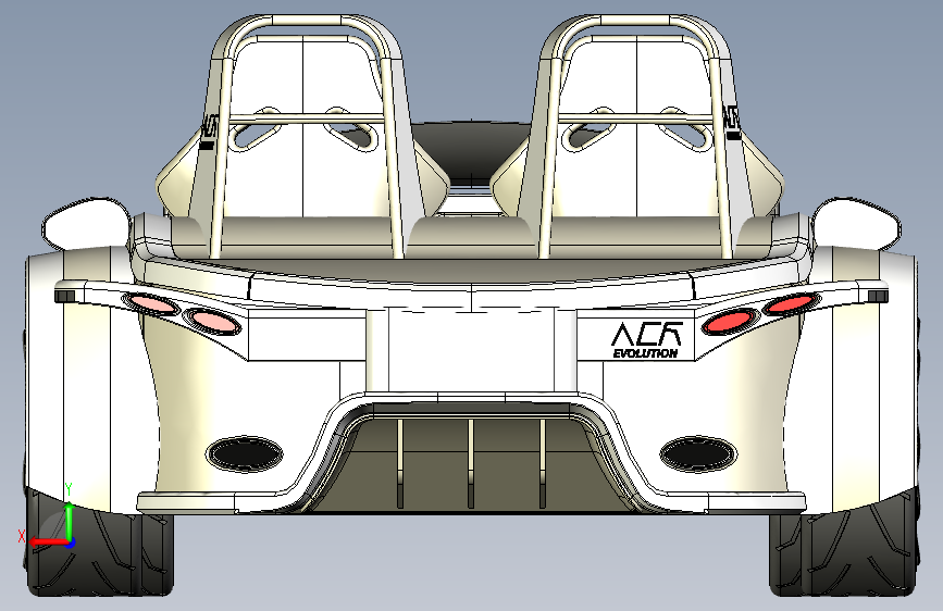 acr-evolution-car-3d STP STL 背面视图