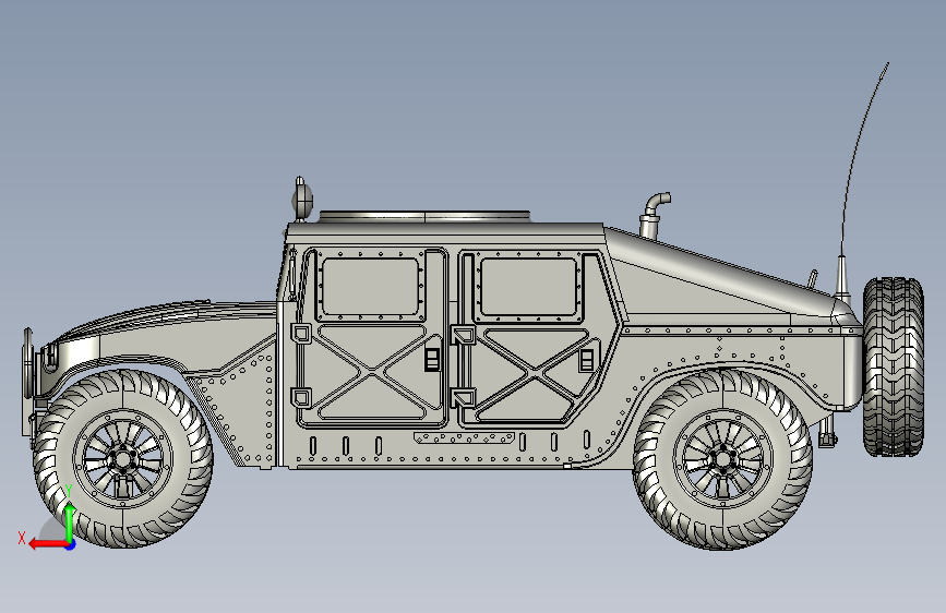 悍马 hummer h1 humvee stp_STEP_模型图纸下载 – 懒石网