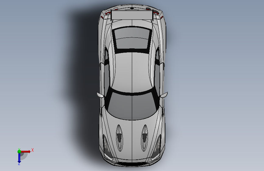 尼桑 GTR SolidWorks 俯视图