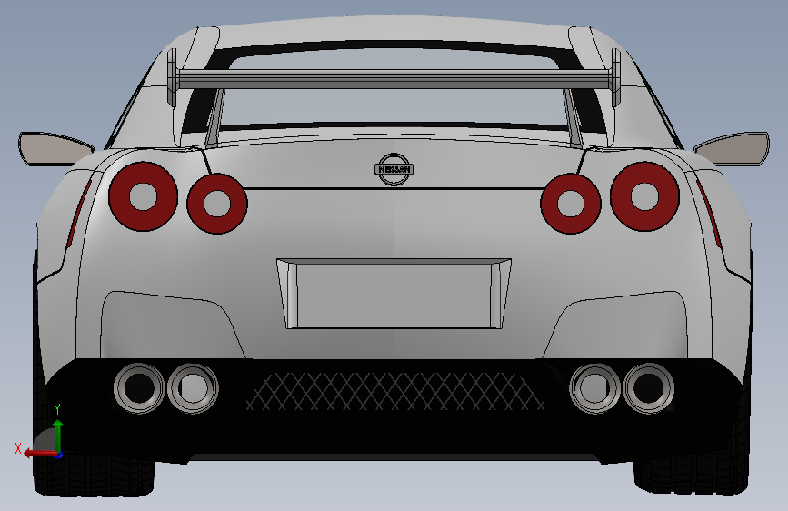 尼桑 GTR SolidWorks 背面视图