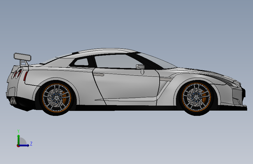 尼桑 GTR SolidWorks 左侧视图