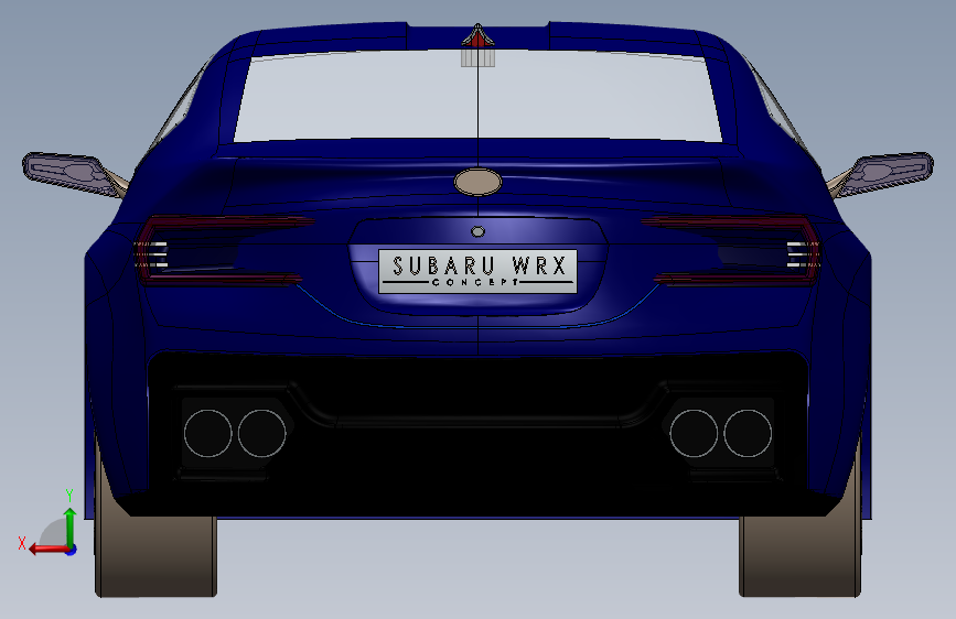 斯巴鲁 wrx SolidWorks 背面视图