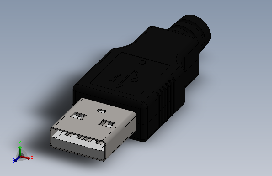 USB 连接器 - 公头_SOLIDWORKS 2021_模型图纸下载 – 懒石网