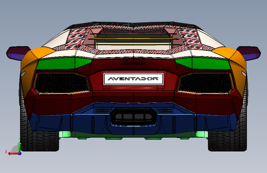 兰博基尼 Aventador LP7. 背面视图