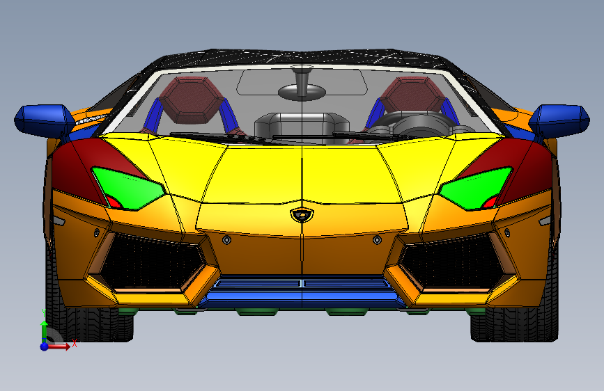 兰博基尼 Aventador LP7. 正面视图