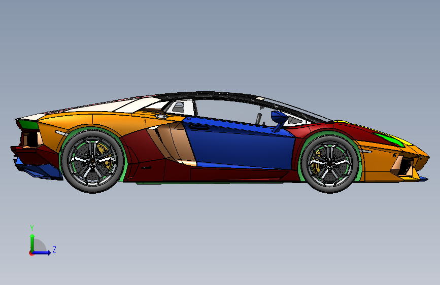 兰博基尼 Aventador LP7. 左侧视图