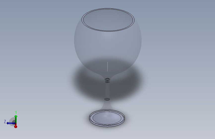 红酒杯 主视图