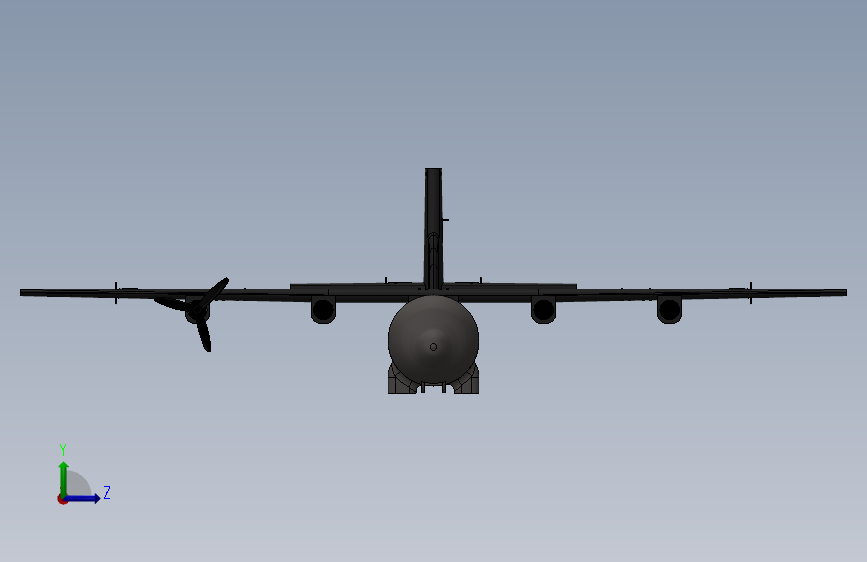 C-130 飞机 左侧视图