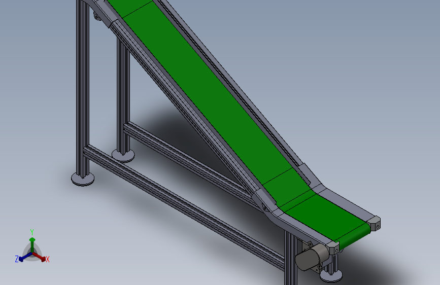 斜坡输送带 Solidworks 2010 模型图纸下载 懒石网