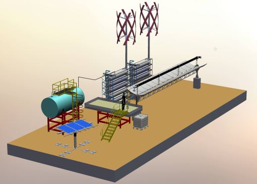 基于转鼓膜蒸发器的自供电太阳能驱动零液体排放海水淡化装置