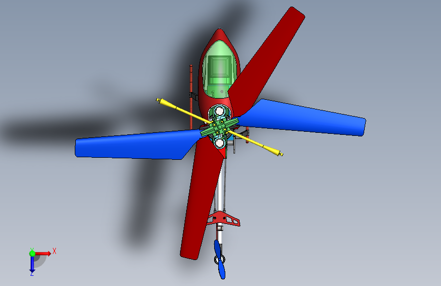 直升机 俯视图