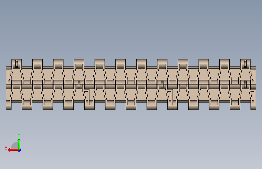 YS200-1-W228.6-DS25-DH25-AZ1-C1 YS200系列网带(仅带挡板) 背面视图