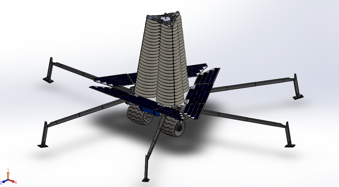 带充气标签的月球车