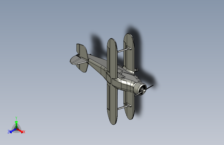 beech-g17s-staggerwing-aircraft IGS飞机 主视图