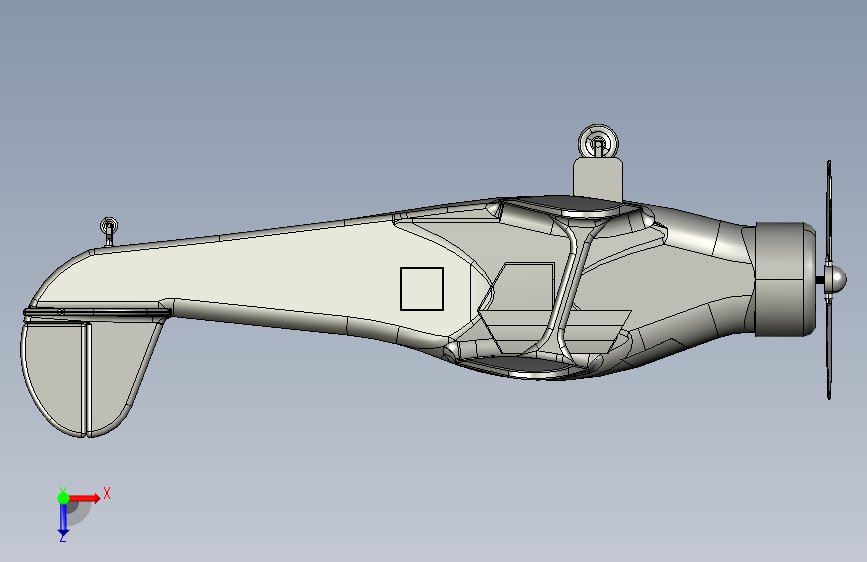 beech-g17s-staggerwing-aircraft IGS飞机 俯视图