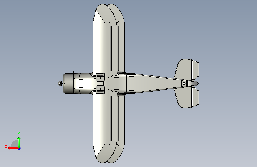 beech-g17s-staggerwing-aircraft IGS飞机 背面视图